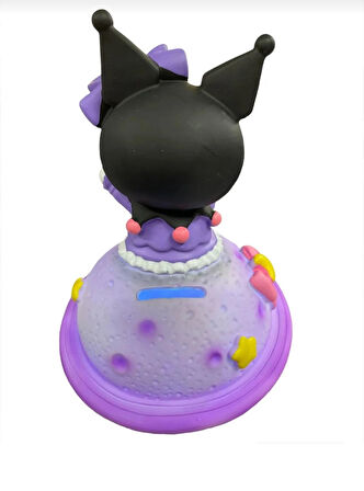 Kuromi karakter figürlü ışıklı pilli gece lambası kumbara (19cm*12cm)