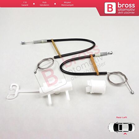 Fiat Linea 323 110 2007-2018 51789674 İçin Manuel Arka Sol Kapı Cam Kriko Tamir Seti