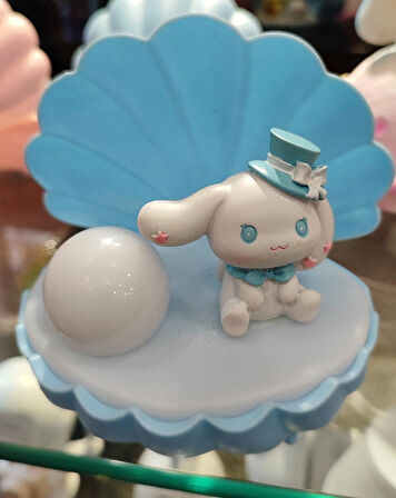 Cinnamoroll karakter figürlü istiridye model ışıklı pilli gece lambası