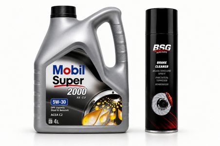 MOBİL SÜPER 2000 XE ACEA C2 5W-30 DPF MOTOR YAĞI 4 Litre + Balata Spreyi 500 ml