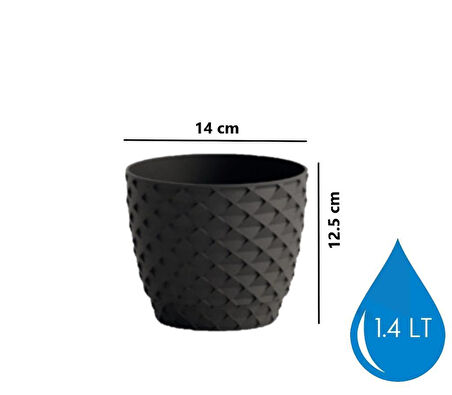 Omnipazar SO-KAP2 Kapadokya Dekoratif Plastik Saksı 1.4 Litre No 2
