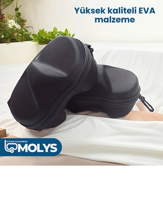 MOLYS M1 PROFESYONEL DALIŞ MASKESİ + MASKE KUTUSU + PRO FULL DRY TAM KURU ŞNORKEL + FREE DOM ANTI FOG BUĞU ÖNLEYİCİ FİLM