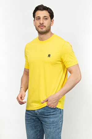 Erkek Dokuma Kumaş Kısa Kol Düz Model T-Shirt