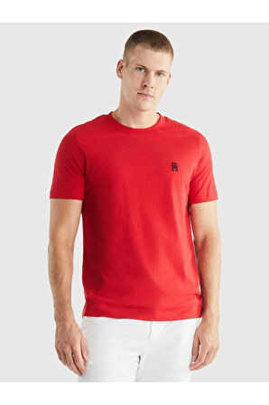 Erkek Dokuma Kumaş Kısa Kol Düz Model Kırmızı T-Shirt MW0MW33987-XLG