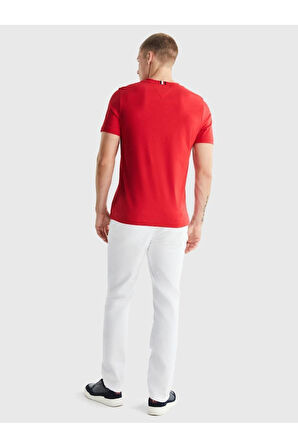 Erkek Dokuma Kumaş Kısa Kol Düz Model Kırmızı T-Shirt MW0MW33987-XLG