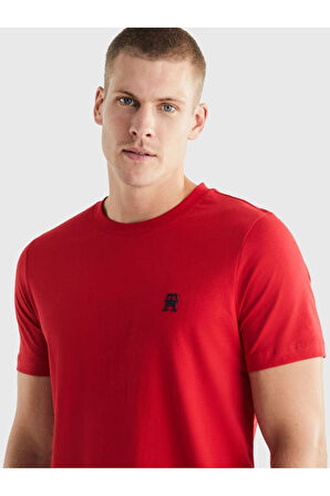Erkek Dokuma Kumaş Kısa Kol Düz Model Kırmızı T-Shirt MW0MW33987-XLG