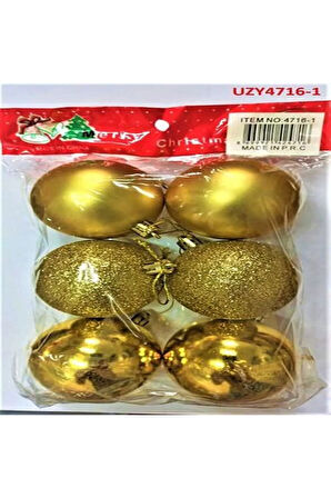 AĞAÇ PARTİ SÜSÜ TOP 6 LI 6CM GOLD