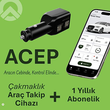 Acep Araç Takip Sistemi (Çakmaklık) + 1 Yıllık Abonelik