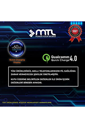 Redmi Note 10 Pro Max Uyumlu 33W Turbo USB Şarj Seti Qc 4.0 MT-A1753