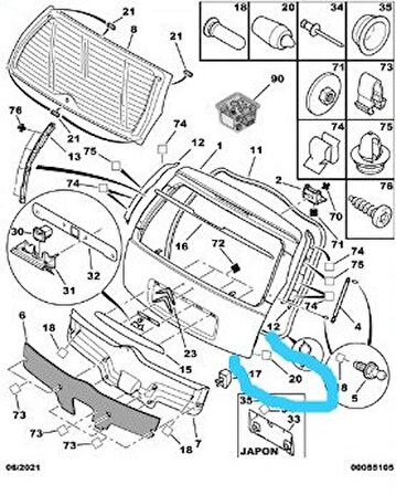 CITROEN C3 2002-2009 BAGAJ AYAR TAKOZU OEM 8735.75 