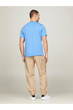 Erkek Dokuma Kumaş Kısa Kol Düz Model Mavi1 T-Shirt MW0MW33987-C30