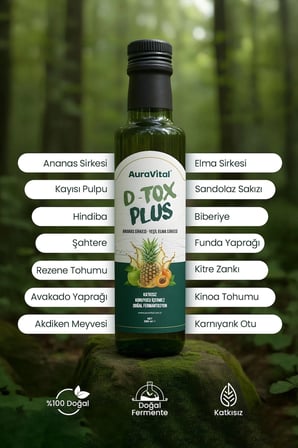Doğal Fermantasyon Detoks Sirkesi - Detox Plus Sirke - Ananas Sirkesi ve Yeşil Elma Sirkesi