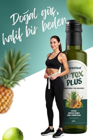 Doğal Fermantasyon Detoks Sirkesi - Detox Plus Sirke - Ananas Sirkesi ve Yeşil Elma Sirkesi