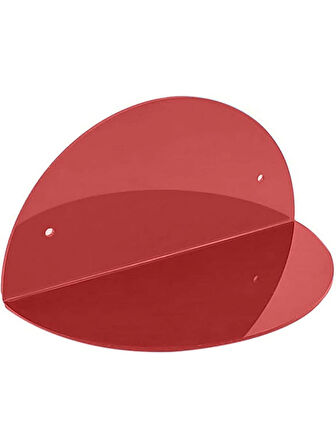 Oval 2'li Takım Duvar Raf (Transparan Bordo)