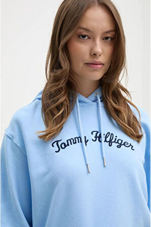 Kapşonlu El Yazılı Nakışlı Sweatshirt