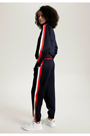Global Stripe Yarım Fermuarlı Rahat Sweatshirt
