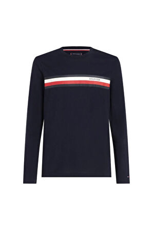 Uzun Kollu Monotype Göğüs Şerit Slim Fit