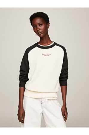 Renk Bloklu Rahat Sweatshirt