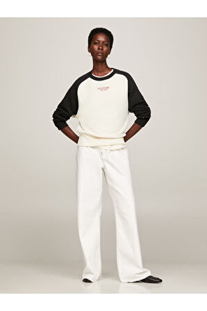 Renk Bloklu Rahat Sweatshirt