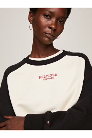 Renk Bloklu Rahat Sweatshirt