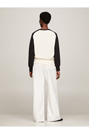 Renk Bloklu Rahat Sweatshirt