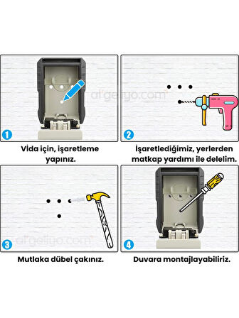 Jobal 4 Haneli Şifreli Anahatar Dolabı Şifreli Anahtar Kasası Airbnb Anahtar Dolabı Çelik Şifreli Anahtar Kutusu