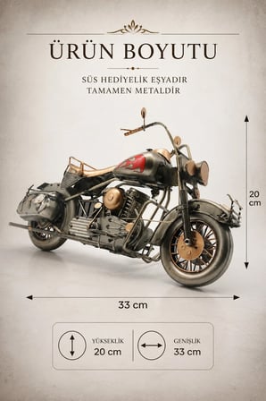 Dekoratif Metal Motosiklet Retro Maket Biblo Erkek Hediyelik Ev Ofis Aksesuarı C1613