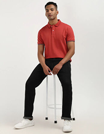 REGULAR FİT DOKUMA PAMUKLU POLO YAKA T shirt