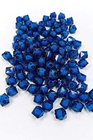 Küp Boncuk İçten Boncuklu Bileklik Çanta Boncuğu 10 mm 50 gr Koyu Mavi - BNC453