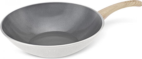 Karaca X Refika Birgül Swiss Crystal Wok Tava 28 Cm Creamy