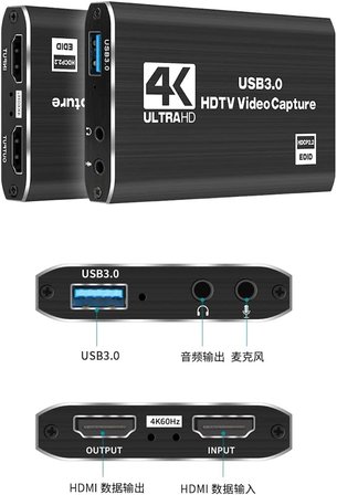 Lunatic 8013 4K Video Capture USB 3.0 Ultra HD HDMI'dan USB 3.0'a HDTV PS4, Switch, Xbox One & Xbox 360 