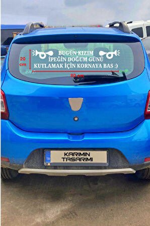 Doğum Günü Araba Eğlenceli Doğum Günü Araç Stickerı Korna Çalarak Kutlayın Yazısı Sticker Bugün Doğum Günü Kişiye Özel Sticker