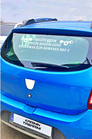 Doğum Günü Araba Eğlenceli Doğum Günü Araç Stickerı Korna Çalarak Kutlayın Yazısı Sticker Bugün Doğum Günü Kişiye Özel Sticker