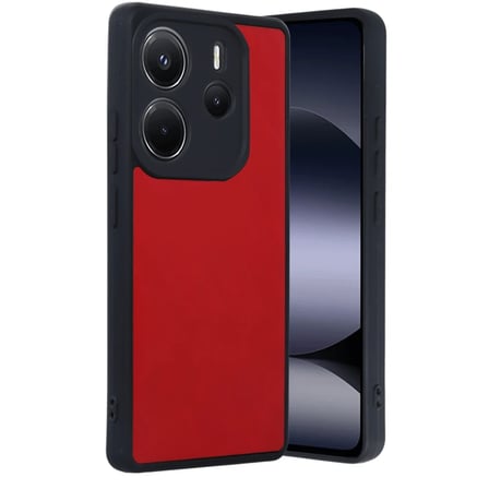 Xiaomi Redmi Note 14 4G Kılıf Aras Deri Kapak - Kırmızı
