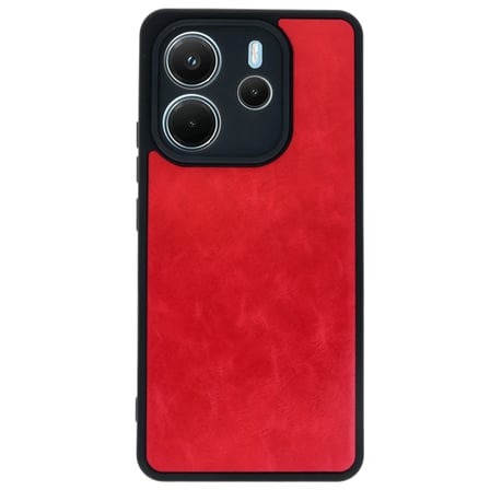 Xiaomi Redmi Note 14 4G Kılıf Aras Deri Kapak - Kırmızı