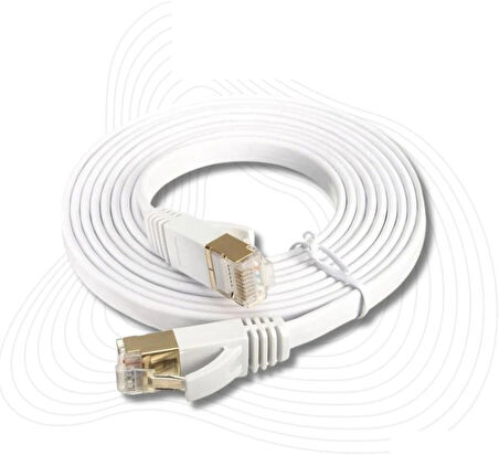  Lunatic 8049 Cat7 Rj45 Modem Internet Kablosu 0,5 Metre 10gbps 600mhz UÇLARI FABRİKASYON TAKILI Bilgisayar Modem İnternet Ethernet Kablosu