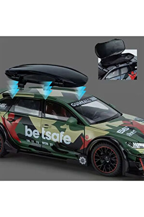 Audi Rs6 Araba Station Wagon Modifiyeli Yeşil 1:24 Diecast Metal Model Araba Koleksiyon Araba