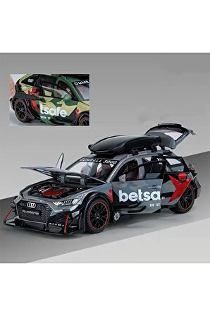 Audi Rs6 Araba Station Wagon Modifiyeli Yeşil 1:24 Diecast Metal Model Araba Koleksiyon Araba