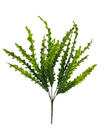 Yapay Çiçek Kıvırcık Saz Yeşil 5 Dallı 40*20cm Aradal Garnitür Çiçek 