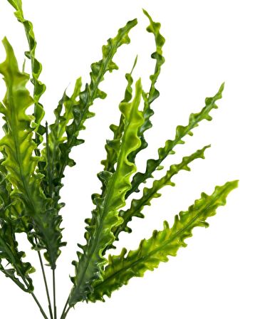 Yapay Çiçek Kıvırcık Saz Yeşil 5 Dallı 40*20cm Aradal Garnitür Çiçek 