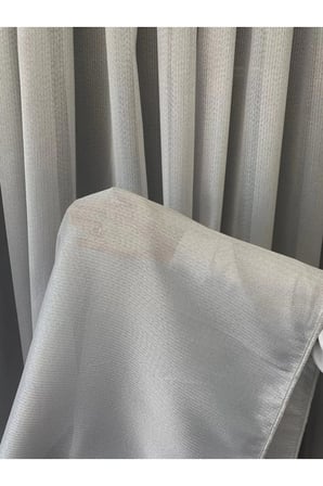 Arya Balık Sırtı Desenli Gri Renk 1/2,5 Orta Pile Tül Perde
