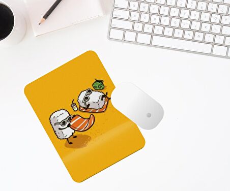 Güneşlenen Suşi Bilek Destekli Mouse Pad