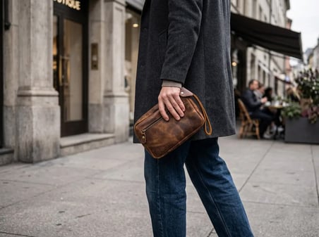 %100 Hakiki Deri Vintage Taba / Kahve Erkek El Çantası - El Portföyü Ve Kasatipi Çanta 20x15 cm