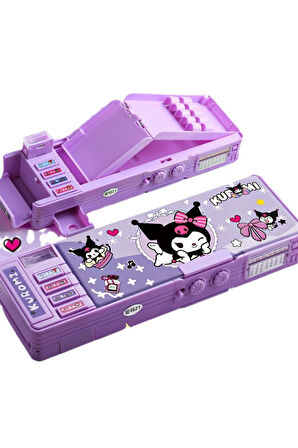 Sert Kapaklı Mor Kuromi Kawaii Dikdörtgen Kız Çocuk Kalem Kutusu
