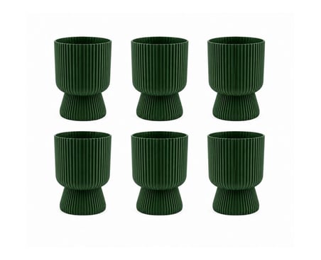 SO-LTSA01 Lotus Ayaklı Plastik Vazo Çiçek Saksı 1.8 Litre No:1 Yeşil 6 Adet 