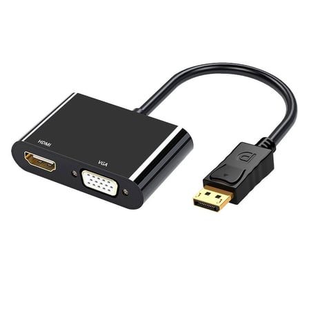 Lunatic 8052 Display To HDMI +VGA 4K Altın Kaplama 2'si 1 Arada 1080P Adaptör