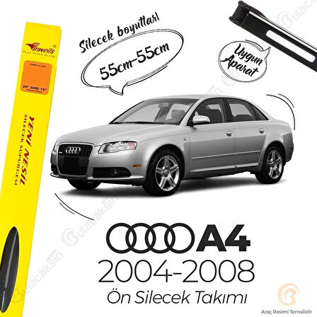 İnwells Muz Silecek Takımı Audi A4 2004-2008 ile uyumlu