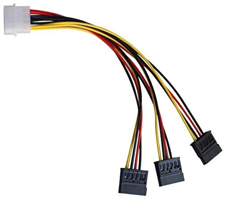 Lunatic 8549 Kasa içi 3 Port ide Molex Sata Power Hdd 4 Pin Güç Kablosu 4pin Molex erkek/ 3x 15pin SATA dişi 3 port sata dişi 1 port 4 pin ide power erkek
