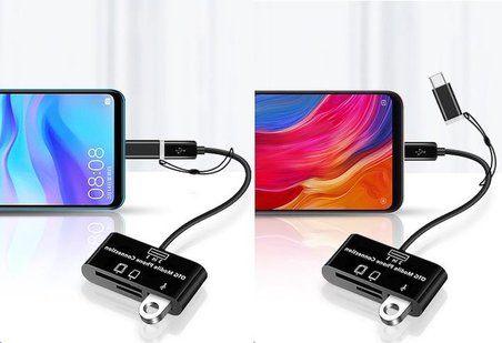 Lunatic 5652 Type-C Micro Usb 3in1 Sd Micrsd Kart Okuyucu Otg Çevirici Kablosu