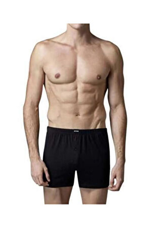 Erkek İç Giyim Siyah & Lacivert Önden Düğmeli 2'li Boxer Set L1.ER.O04.S013